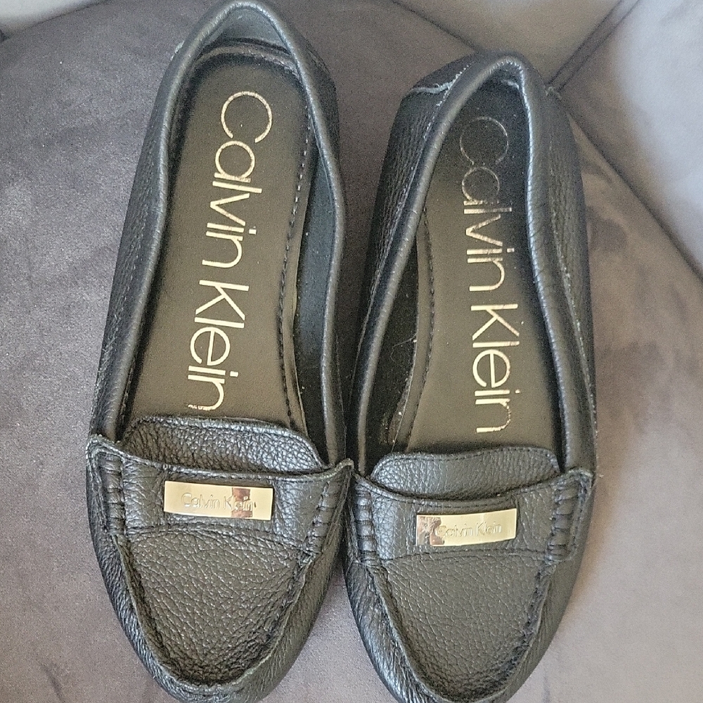 Calvin Klein Black Textured Loafers